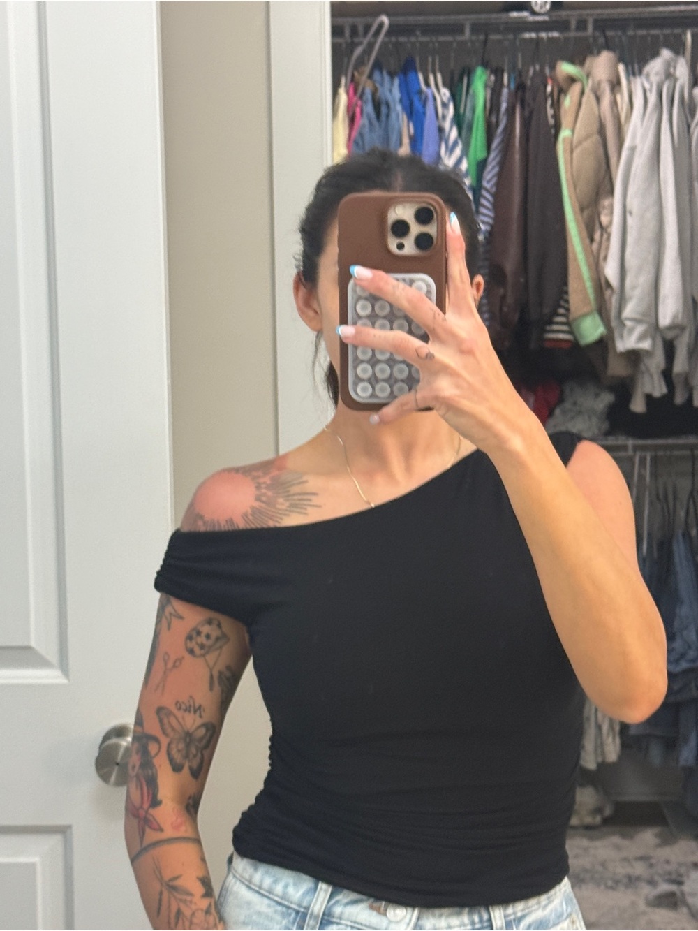 Cotton On Black One-Shoulder Crop Top